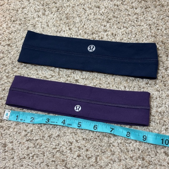 Lululemon Athletic Training Headband One Size Bundle of 2 Purple and Navy | gym - Picture 2 of 4